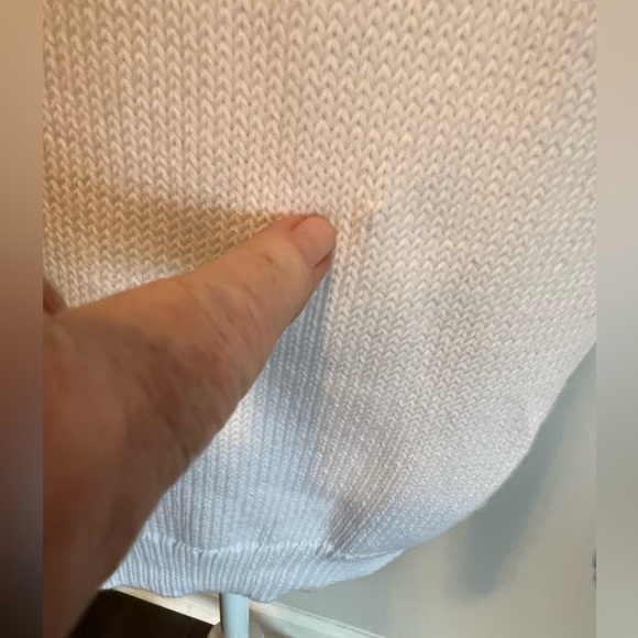 Ralph Lauren Sport Knit Cardigan Sweater White with Navy Monogram size M - Picture 7 of 11